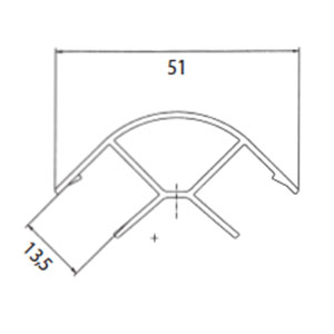 Profilo angolare per mobili in PVC rivestito in legno
